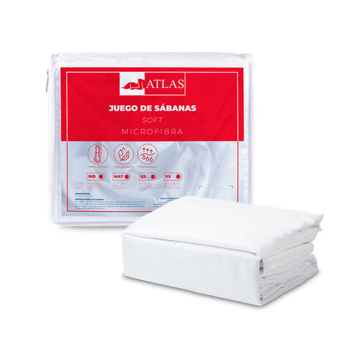 Juego De Sabanas Atlas Soft Individual Blanco