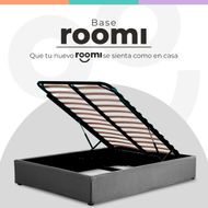 Base De Cama Con Almacenamiento Roomi Gris