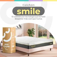 Colchón Roomi Smile Individual De Memory Foam Confort Medio