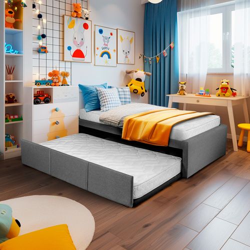 Cama Doble Individual Atlas - Gris
